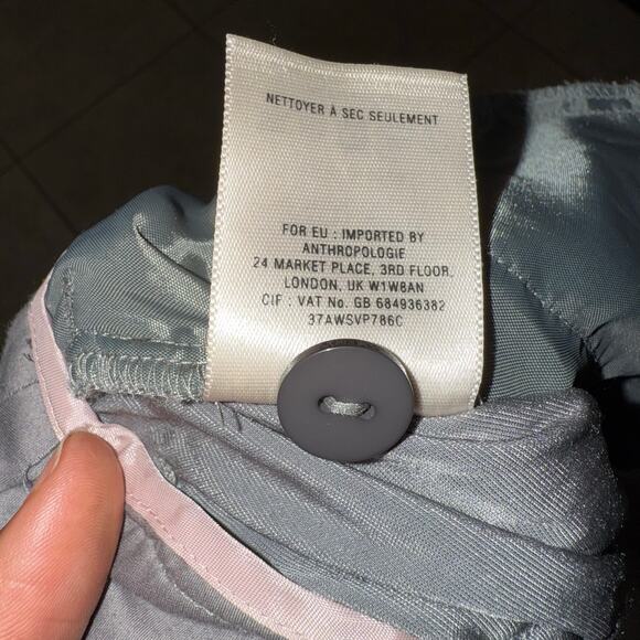 Elevenses Anthropologie Chic Velvet Ankle Trouser Pants in Grey Size 6 - Picture 12 of 12